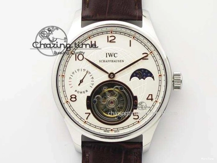MIROTIME 0715 UrbanStyle Portuguese IW371446 ZF 1:1 Best Edition SS White Dial Blue Markers On Blue Leather Strap  A79350 V 7270